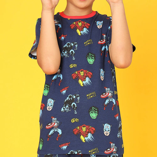 Marvel Comics Boys Printed Jersey Sets