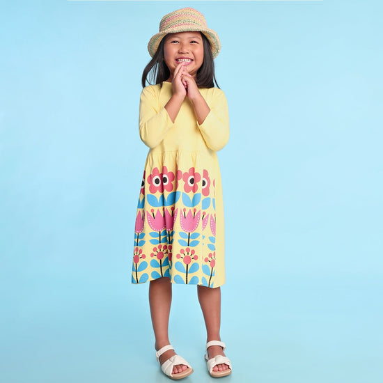 Bloom Yellow Girls Dress
