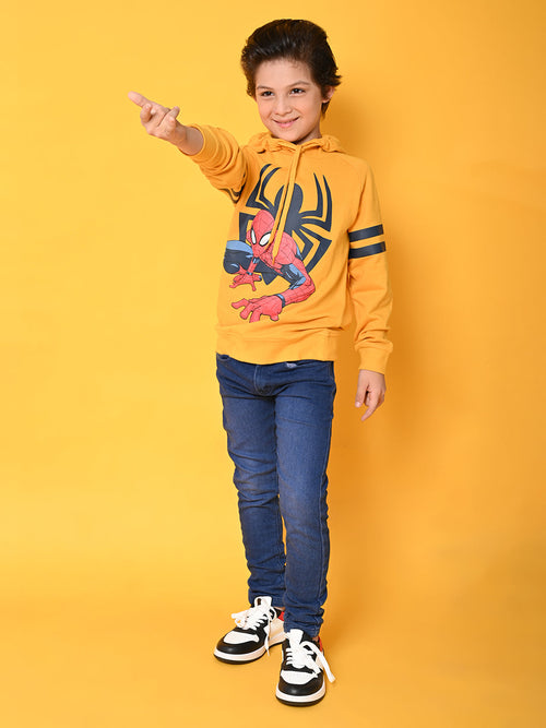 Spiderman Mustard Yellow Boys Hoodie