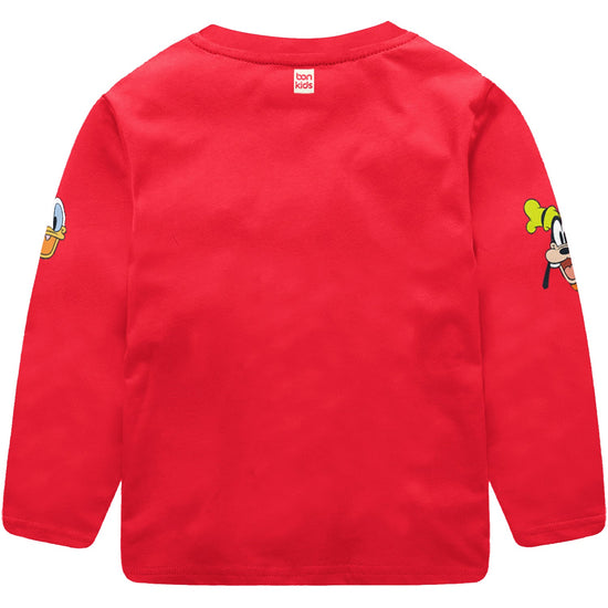 Mickey & Friends Red Full Sleeve Boys T-SHIRT