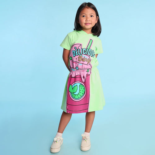 Delicious Thing Printed Hooded Girls Dress