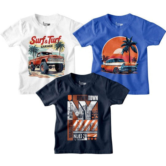 Boy Graphic Printed  Combo Tees