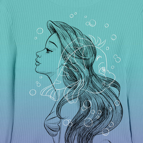 Girls Printed Rib Tshirt