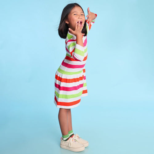 Colourful Striped Girls Dress