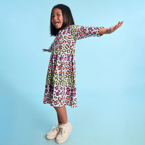 MultiColor Printed Girls Dress