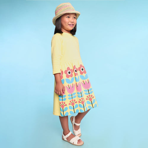 Bloom Yellow Girls Dress