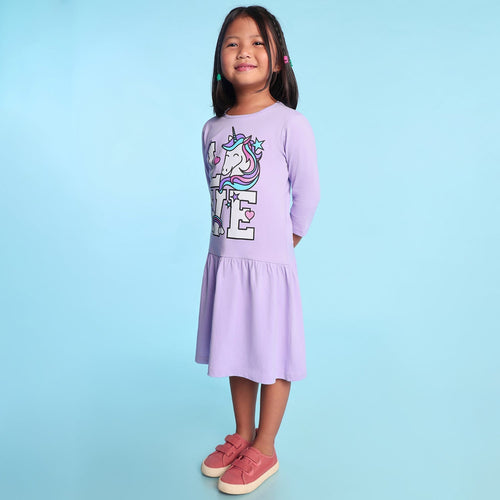 Love Printed Girls Dress