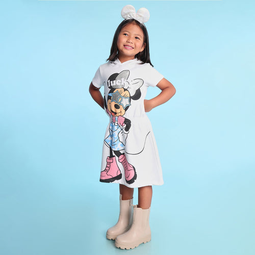 Mini Mouse Printed Hooded Girls Dress