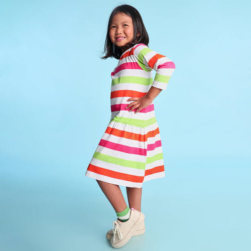 Colourful Striped Girls Dress