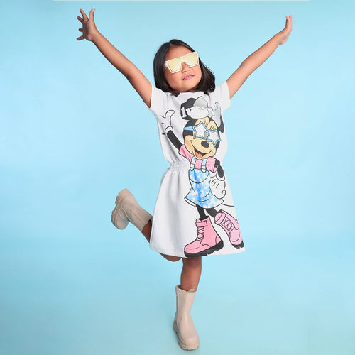 Mini Mouse Printed Hooded Girls Dress