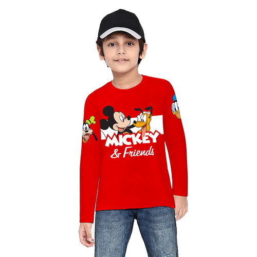 Mickey & Friends Red Full Sleeve Boys T-SHIRT