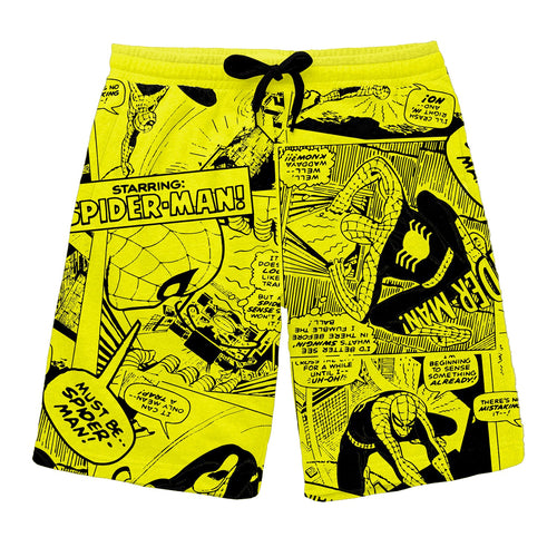 Spiderman Yellow Print Boys Shorts