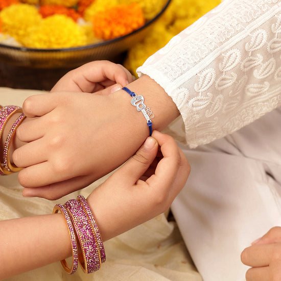 925 Silver-Guitar "Bro" Rakhi for Kids