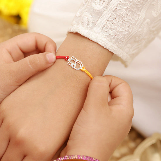 925 Silver-ganesha Rakhi for Kids