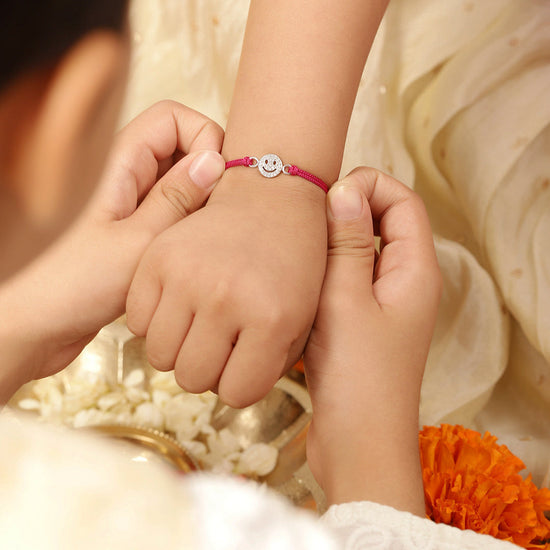 925 Silver-Smiley Rakhi for Kids