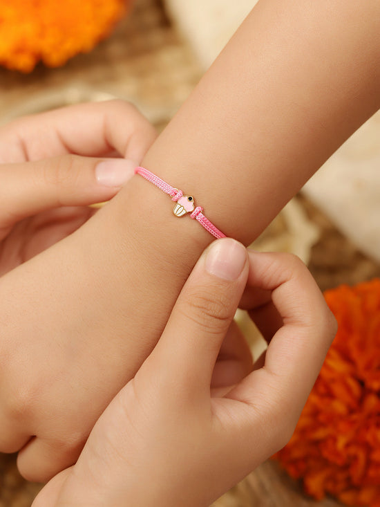 925 Silver-enamel cupcake Rakhi for Kids