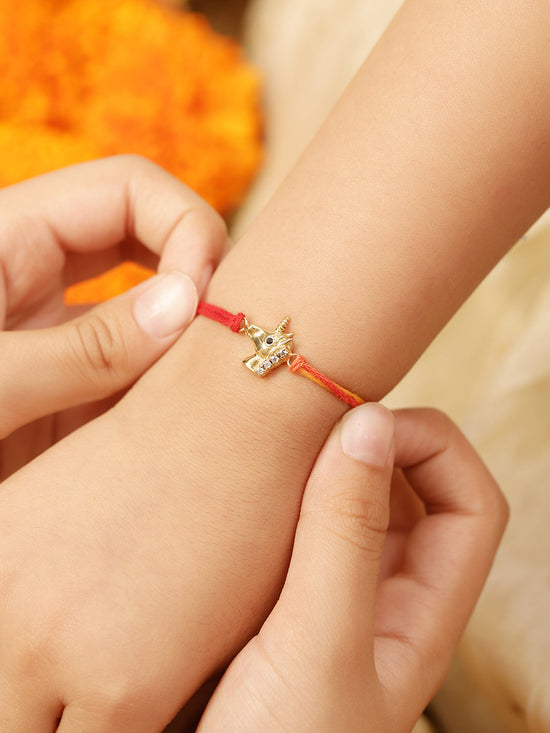 925 Silver-Unicorn Rakhi for Kids in Cubic Zirconia