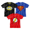 Batman Flash Superman Boys Tshirt Combo Pack