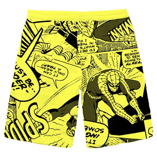 Spiderman Yellow Print Boys Shorts