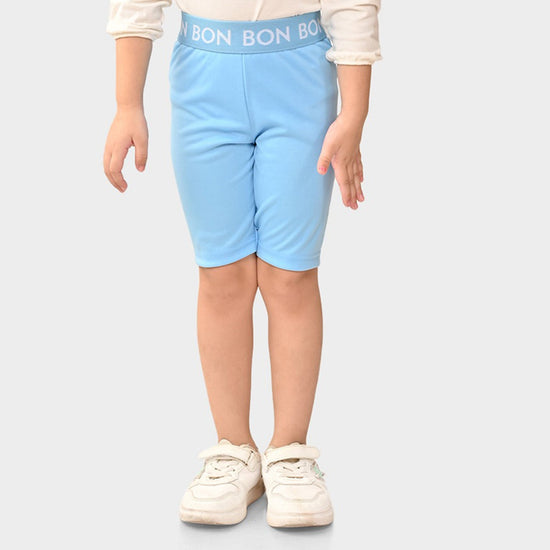 Girl Biker Blue Regular Long Shorts