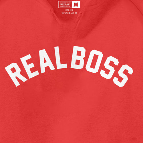 Boss Real Boss Matching Red Couple Hoodie