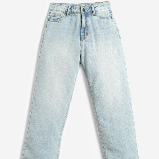 Girls Jean Heavy Fade Clean Look Cotton Jeans