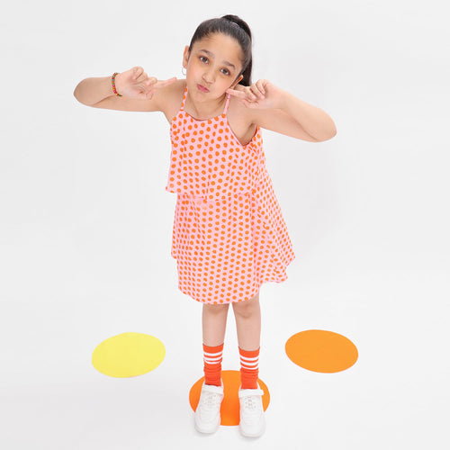Printed Pink Girls Dress