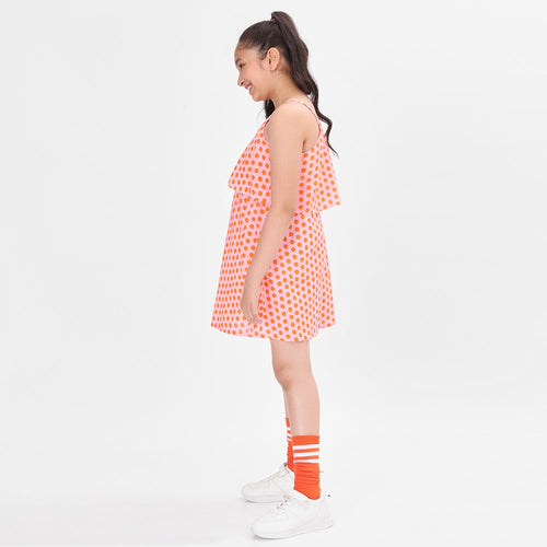 Printed Pink Girls Dress