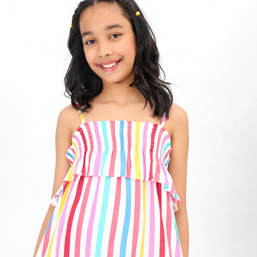 Stripes Printed Girls Dress