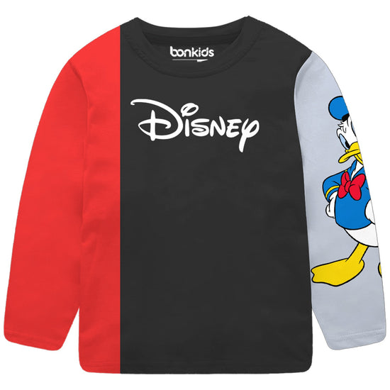 Mickey Red/Black Full Sleeve Boys T-SHIRT