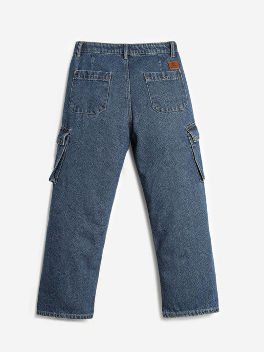 Girls Jean Mildly Distressed Mid-Rise Cotton Jeans