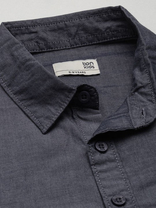 Boys Shirt Carbon Black-BON11130