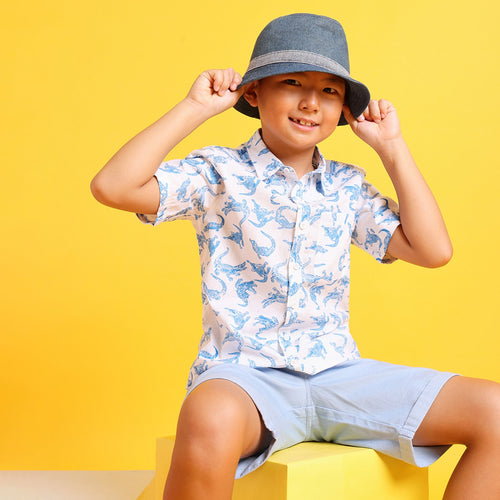 Boys Dinosaur Printed Shirt