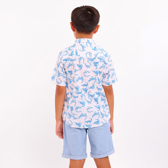 Boys Dinosaur Printed Shirt