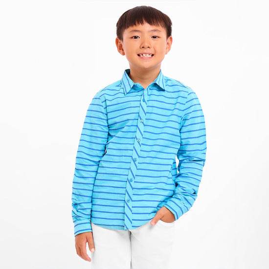 Boys Blue Stripes Shirts