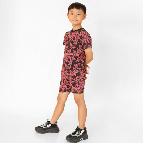 Mickey Maroon Boys Printed Jersey Sets