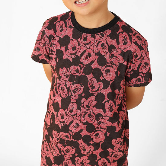 Mickey Maroon Boys Printed Jersey Sets