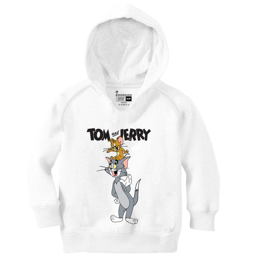 White Tom & Jerry Dad-Son Hoodies