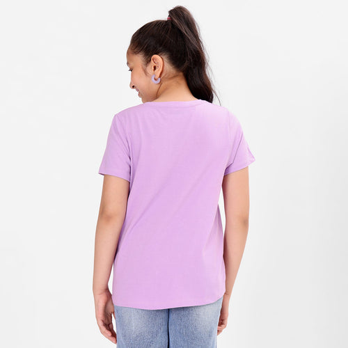 Girls Regular Fit Print Cotton Tshirt