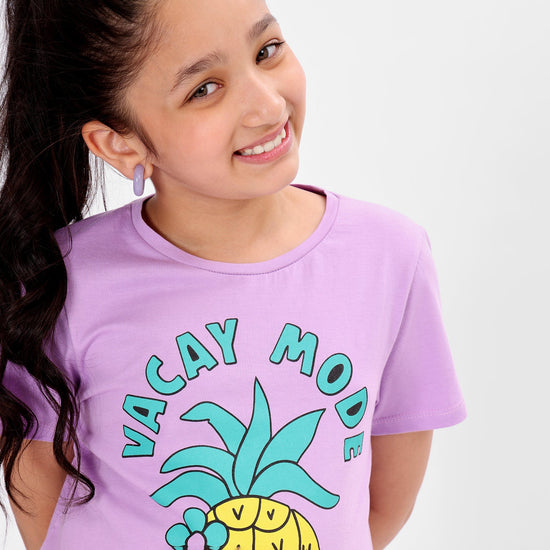Girls Regular Fit Print Cotton Tshirt