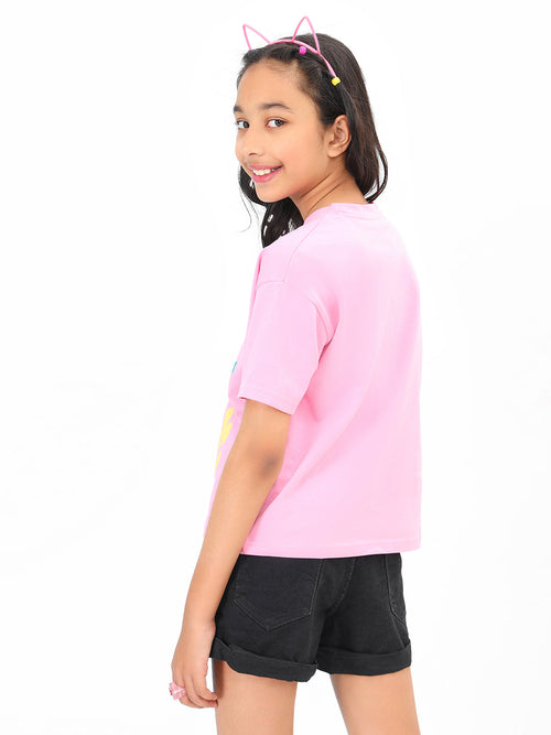 Girls Regular Fit Mini Mouse Printed Cotton Tshirt