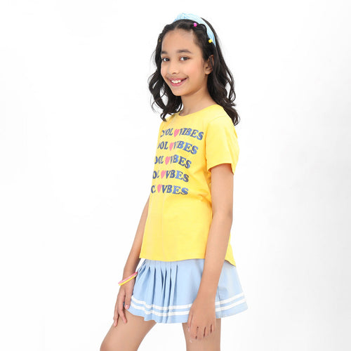 Cool Vibes Yellow Girls Tshirt