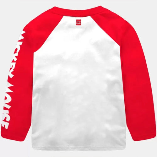 Mickey Red Full Sleeve Boys T-SHIRT