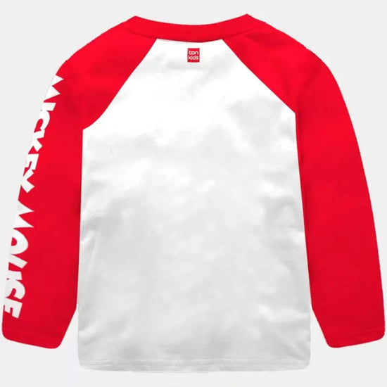 Mickey Red Full Sleeve Boys T-SHIRT