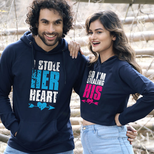 I Stole His/Her Heart, Matching Hoodie For Men And Crop Hoodie For Women