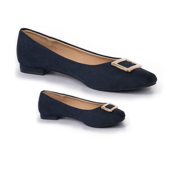 Navy Suede Matching Ballerinas For Mom And Daughter