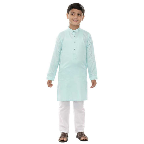 Pastel Green kurta with white pyjama set for Boys