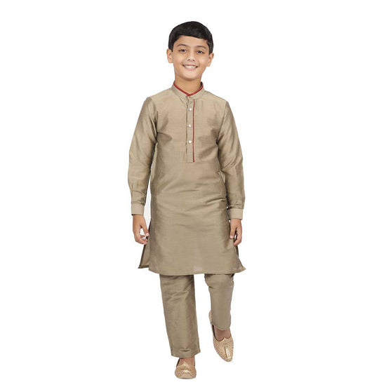 Olive gold kurta & pyjama set for father-son