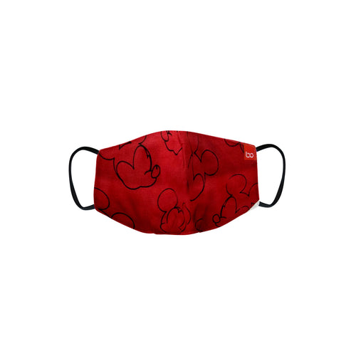 Kids Red Micky Mouse Printed Protective Masks( Set Of 3)