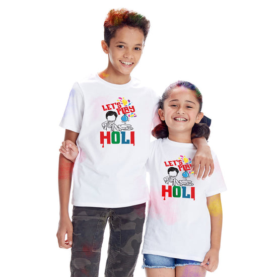 Lets Play Holi Bro & Sis Holi Tees